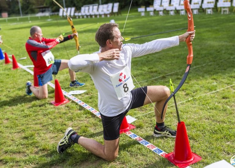 participant au Run archery à Veneux-les-Sablons avec arcs Club